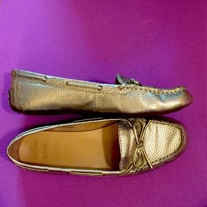 Crown and ivy gold moccasins